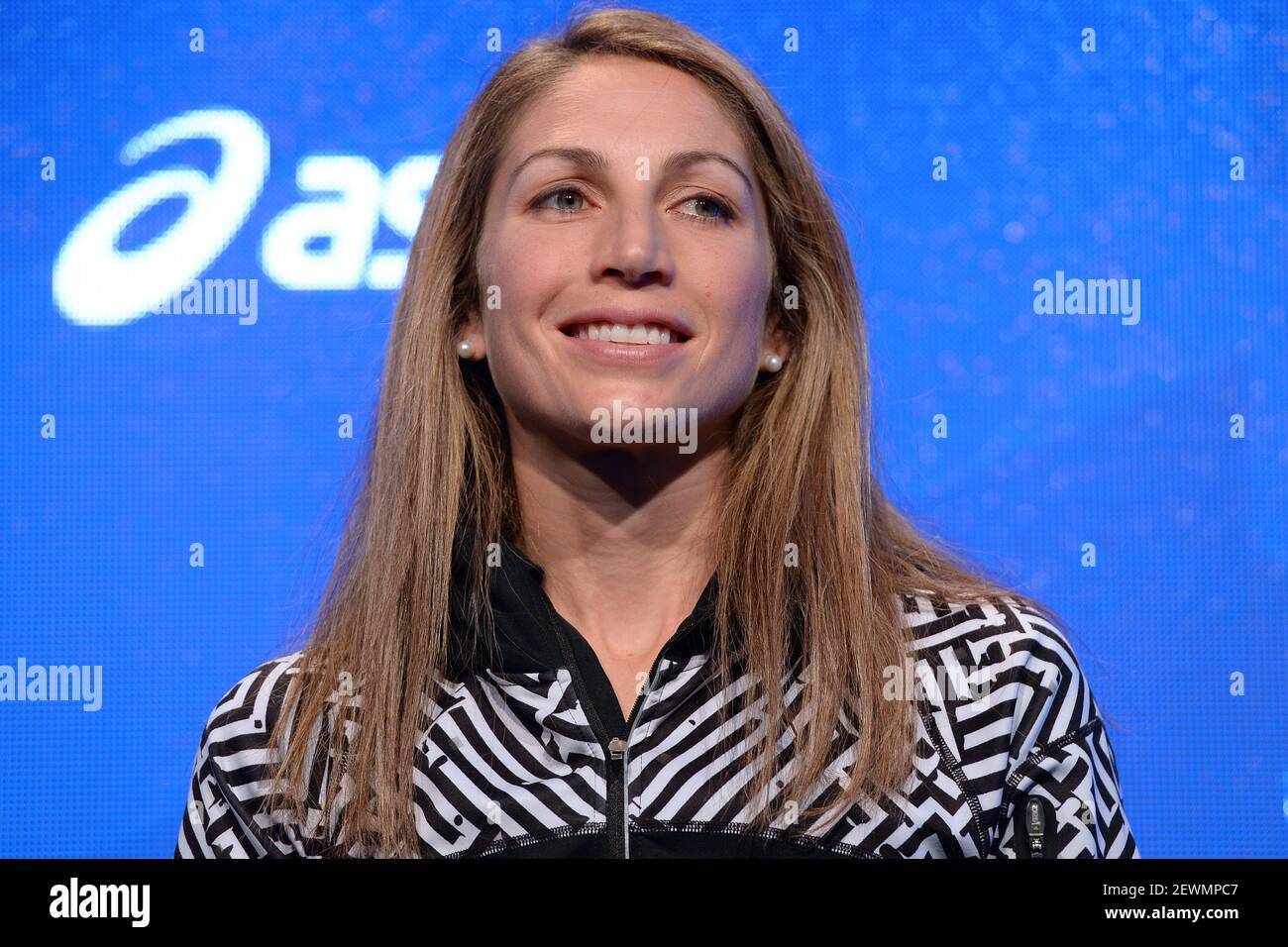 U.S. women's marathon runner Sara Hall attends the 2016 TCS New York