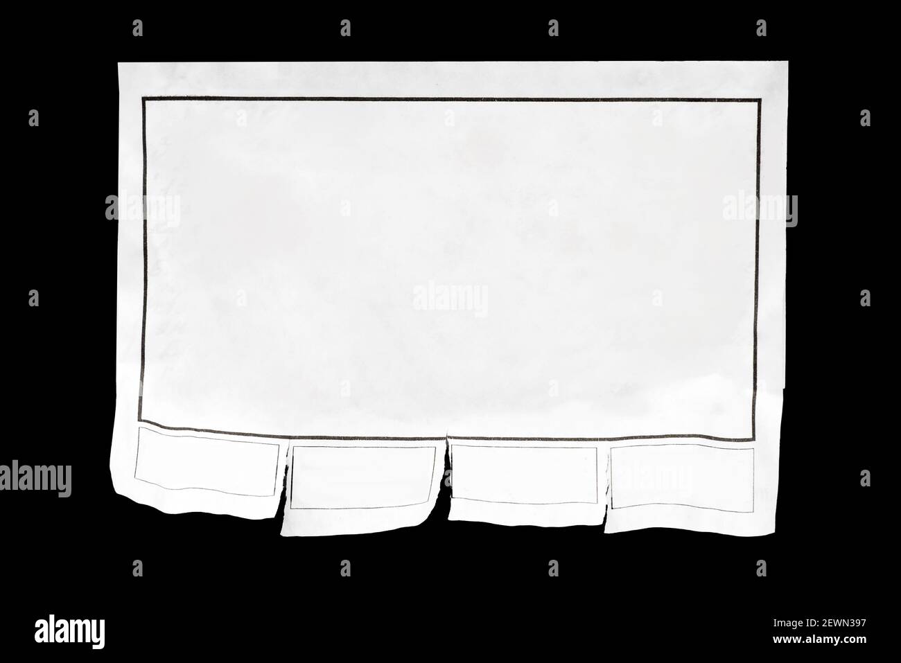 Noticer Paper Back Tear off paper notice isolated on black. Blank paper-note advertisement ...