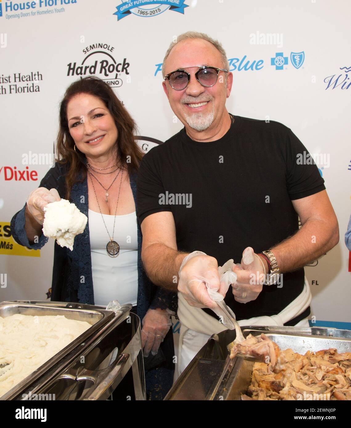 HOLLYWOOD, FLORIDA NOVEMBER 24 Gloria and Emilio Estefan are seen