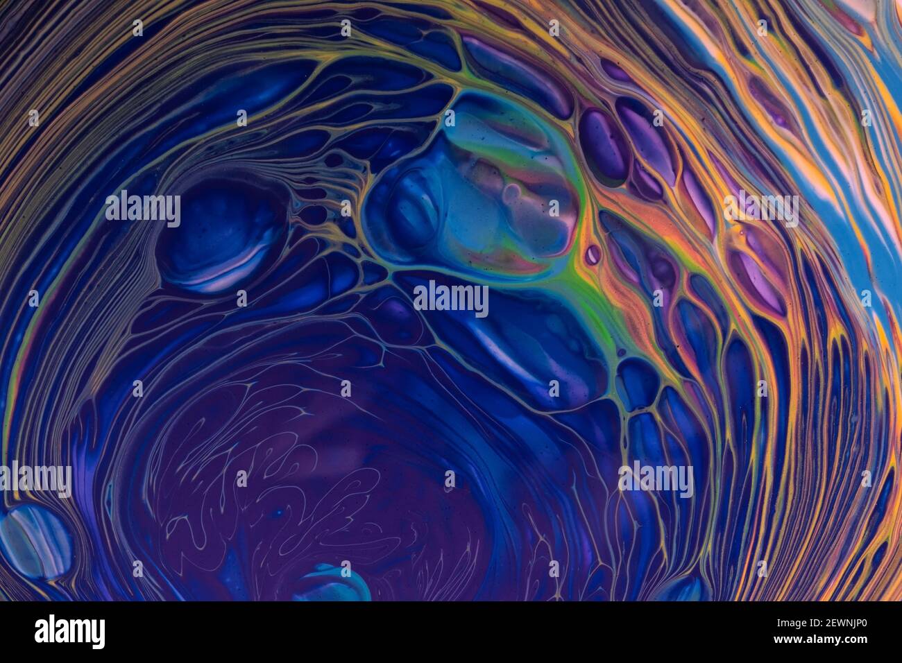Abstract fluid art background navy blue and orange colors. Liquid ...