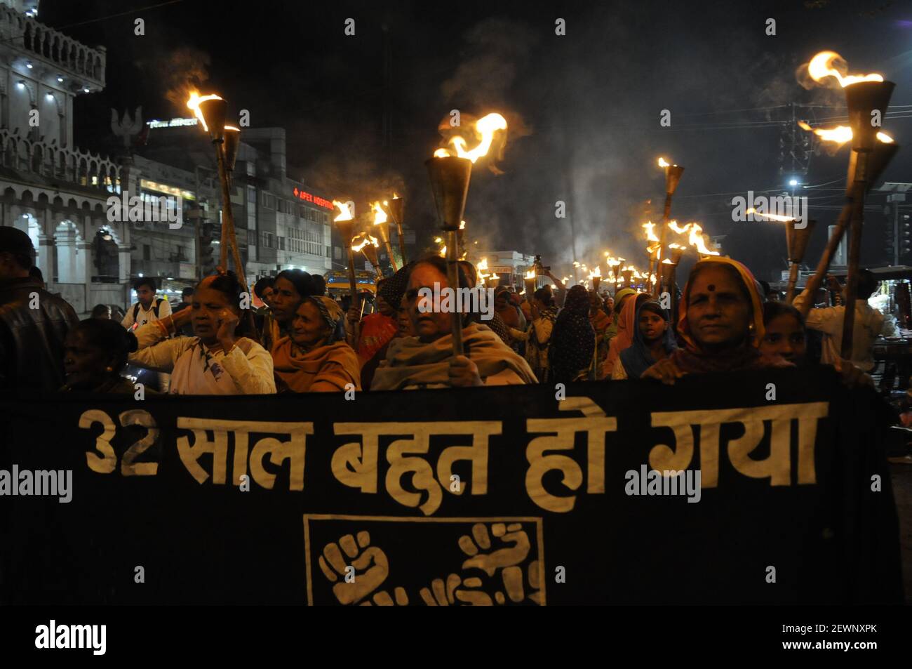 BHOPAL, INDIA - DECEMBER 2: Gas Affected People Taking Part In A Torch ...