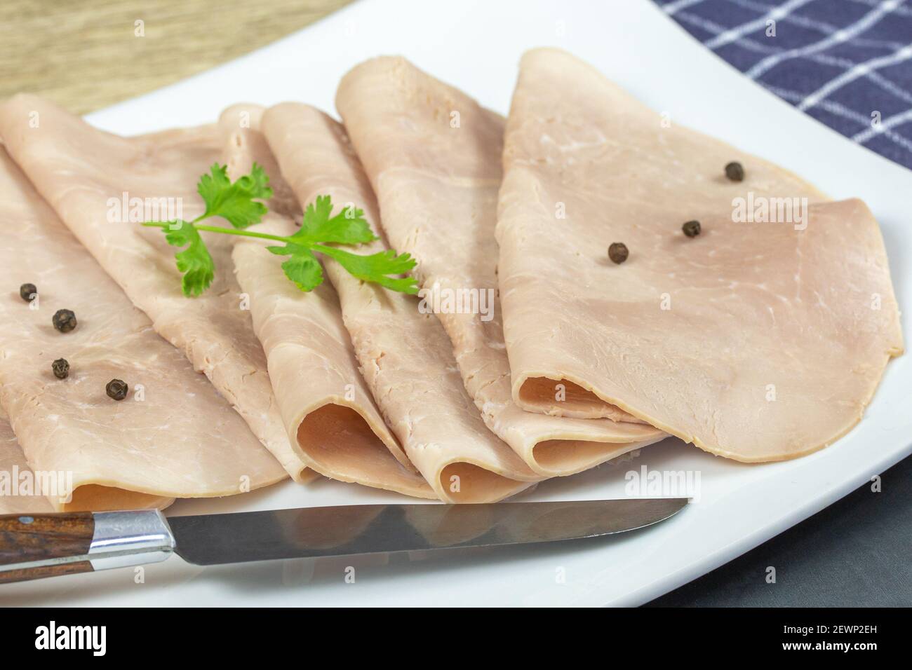 slice of ham Stock Photo Alamy