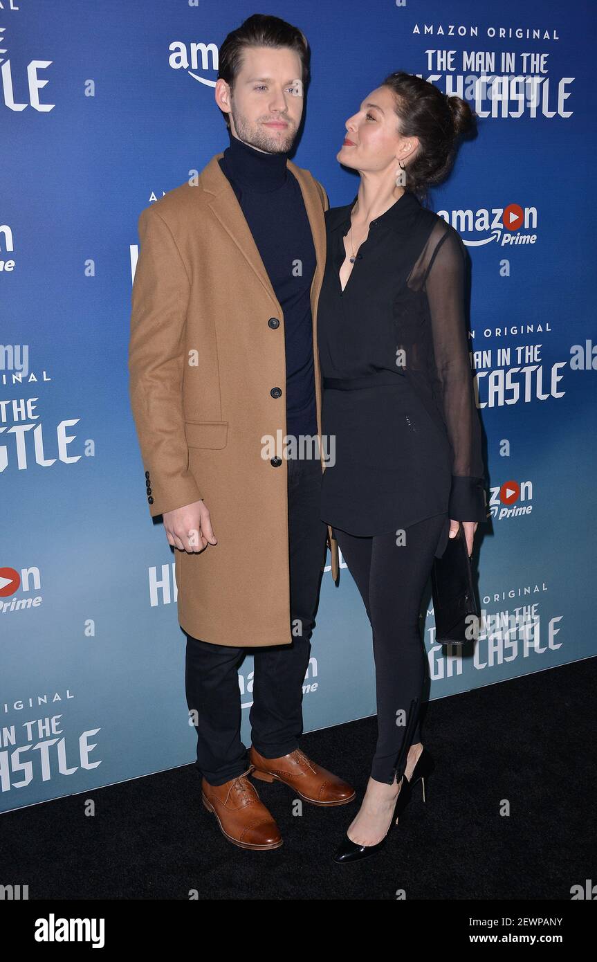 L-R) Actors Luke Kleintank Alexa Davalos arrives at Amazon's "The Man In The High Castle" Season Premiere Screening held at the Pacific Design Center in West Hollywood, CA on Thursday,