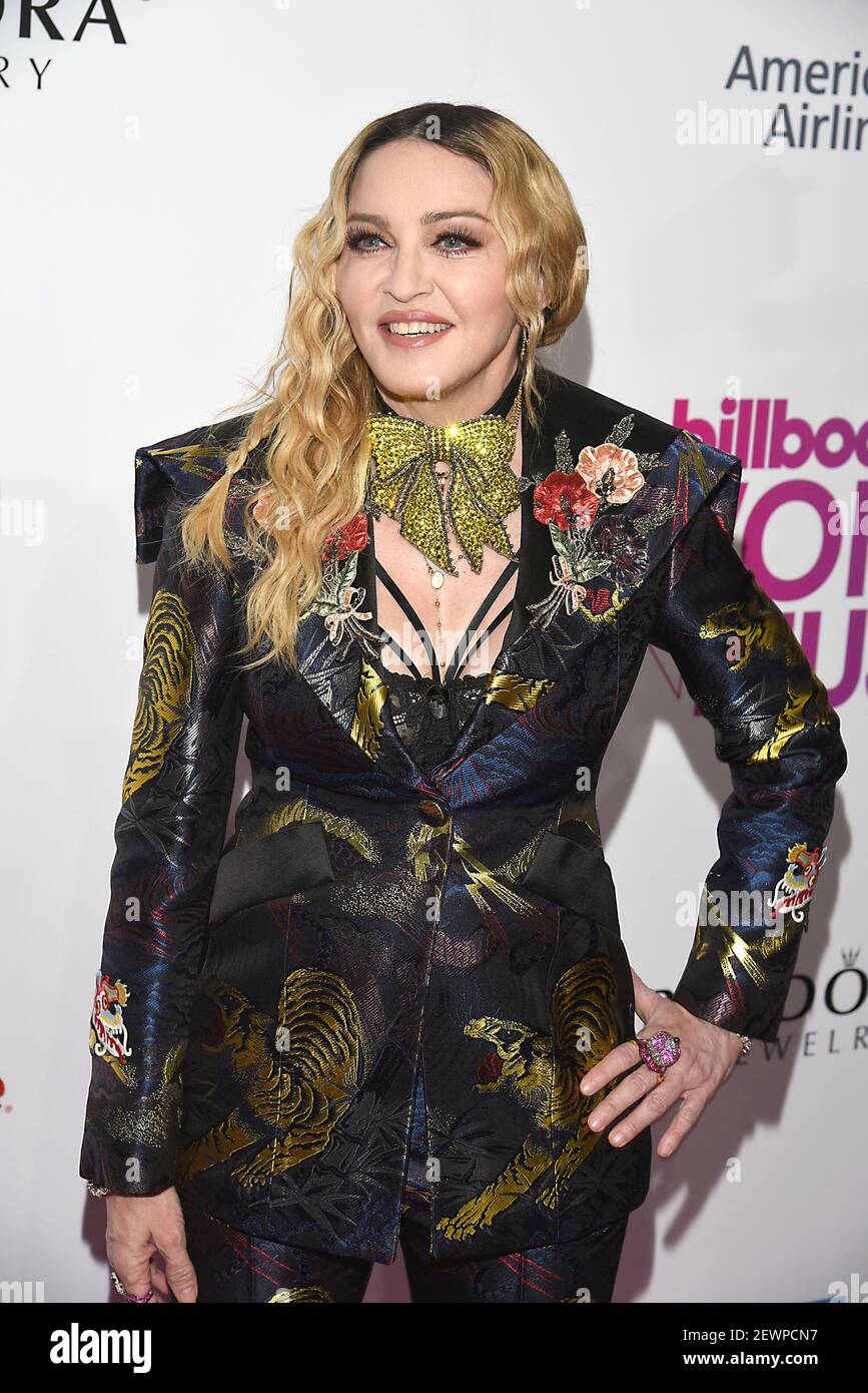 Madonna in custom made Gucci attends the Billboard Women in Musc 2016 event  on December 9, 2016 at Pier 36 in New York, New York, USA. *** Please Use  Credit from Credit Field *** Stock Photo - Alamy