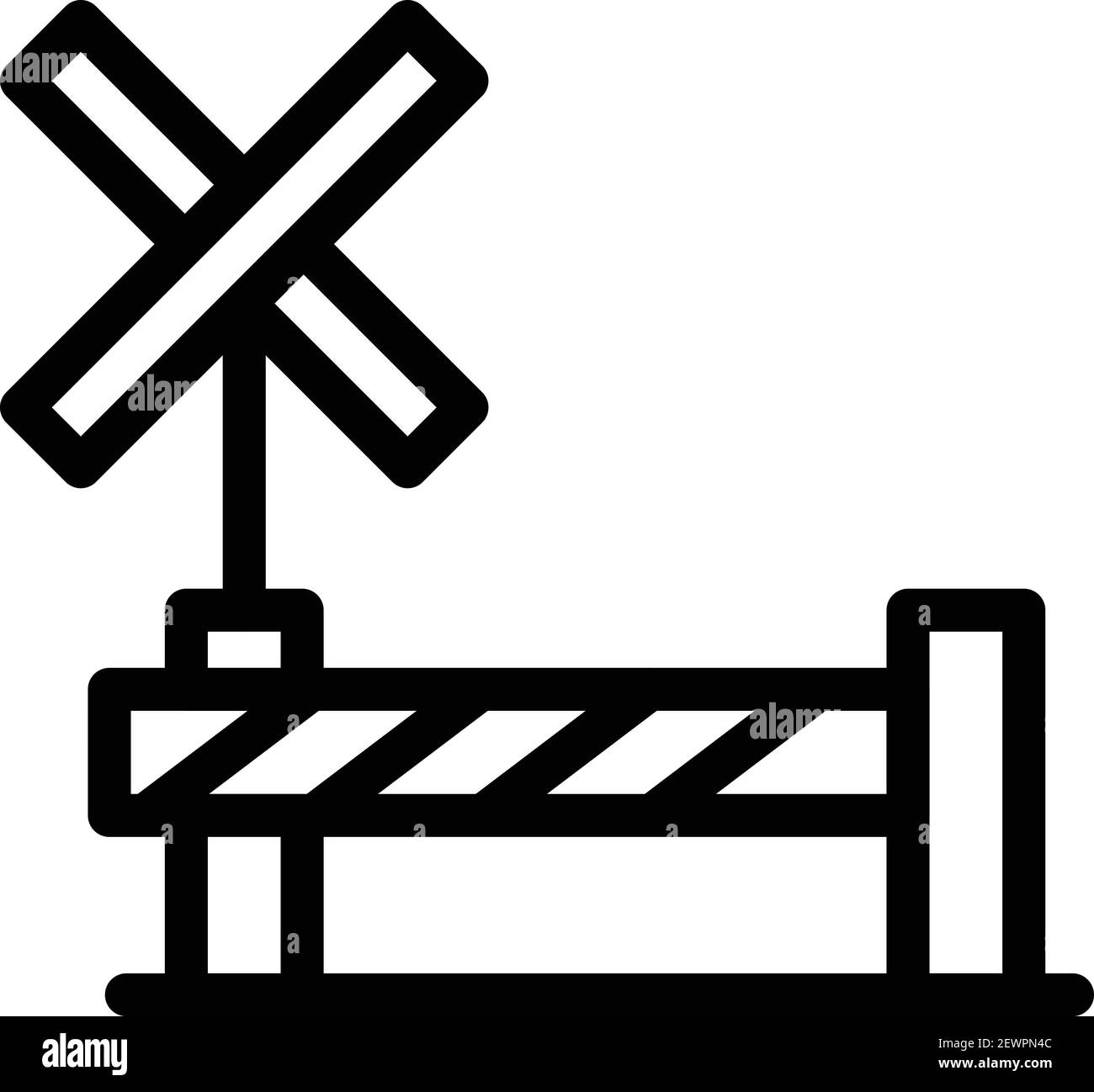 Railroad barrier icon. Outline railroad barrier vector icon for web ...