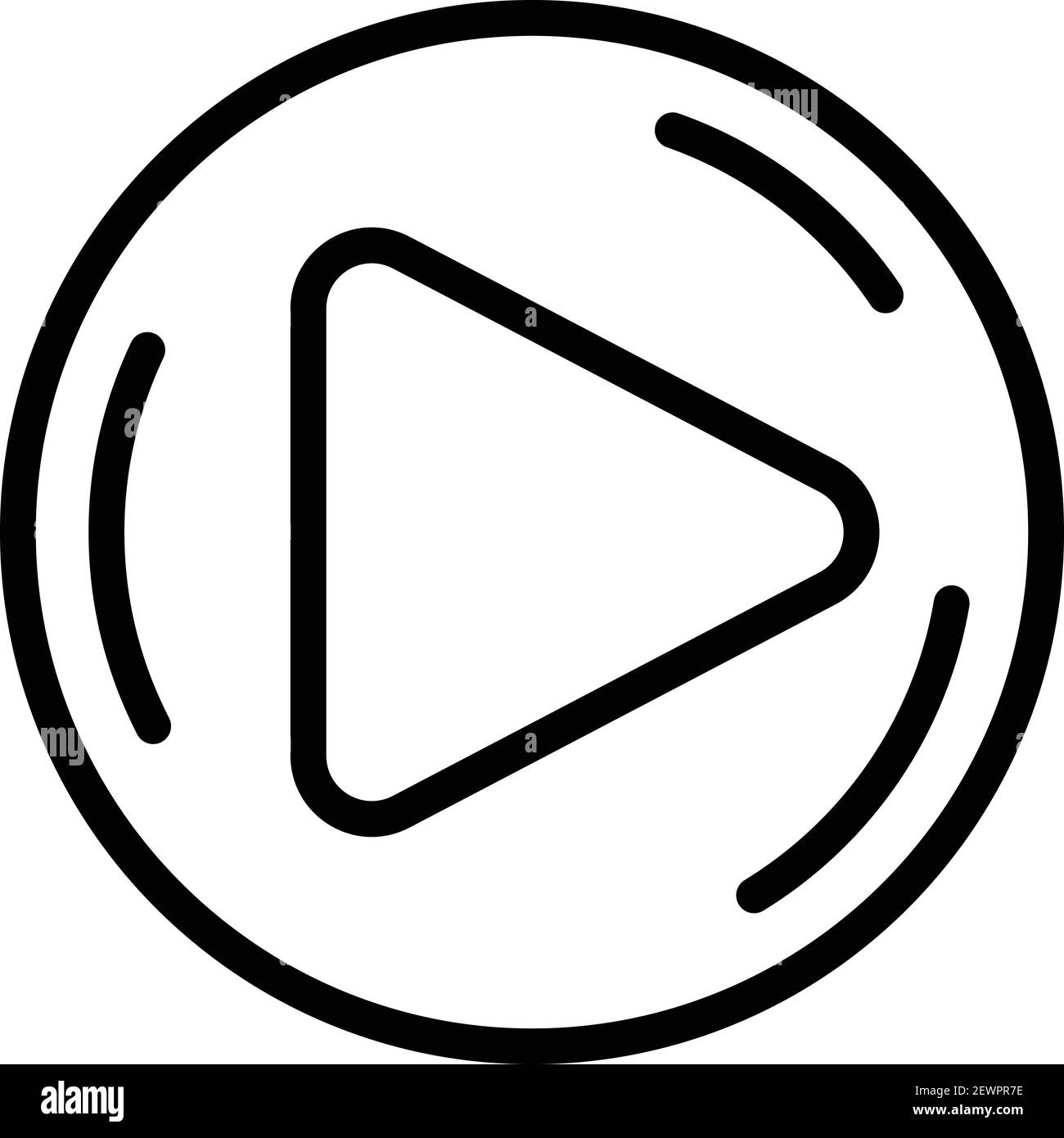 Play button icon. Outline play button vector icon for web design ...