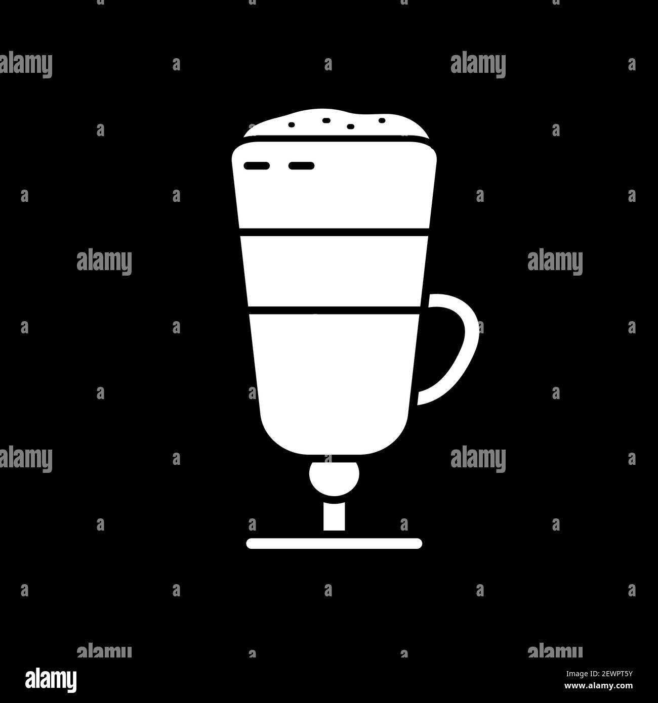 Latte macchiato dark mode glyph icon Stock Vector Image & Art - Alamy