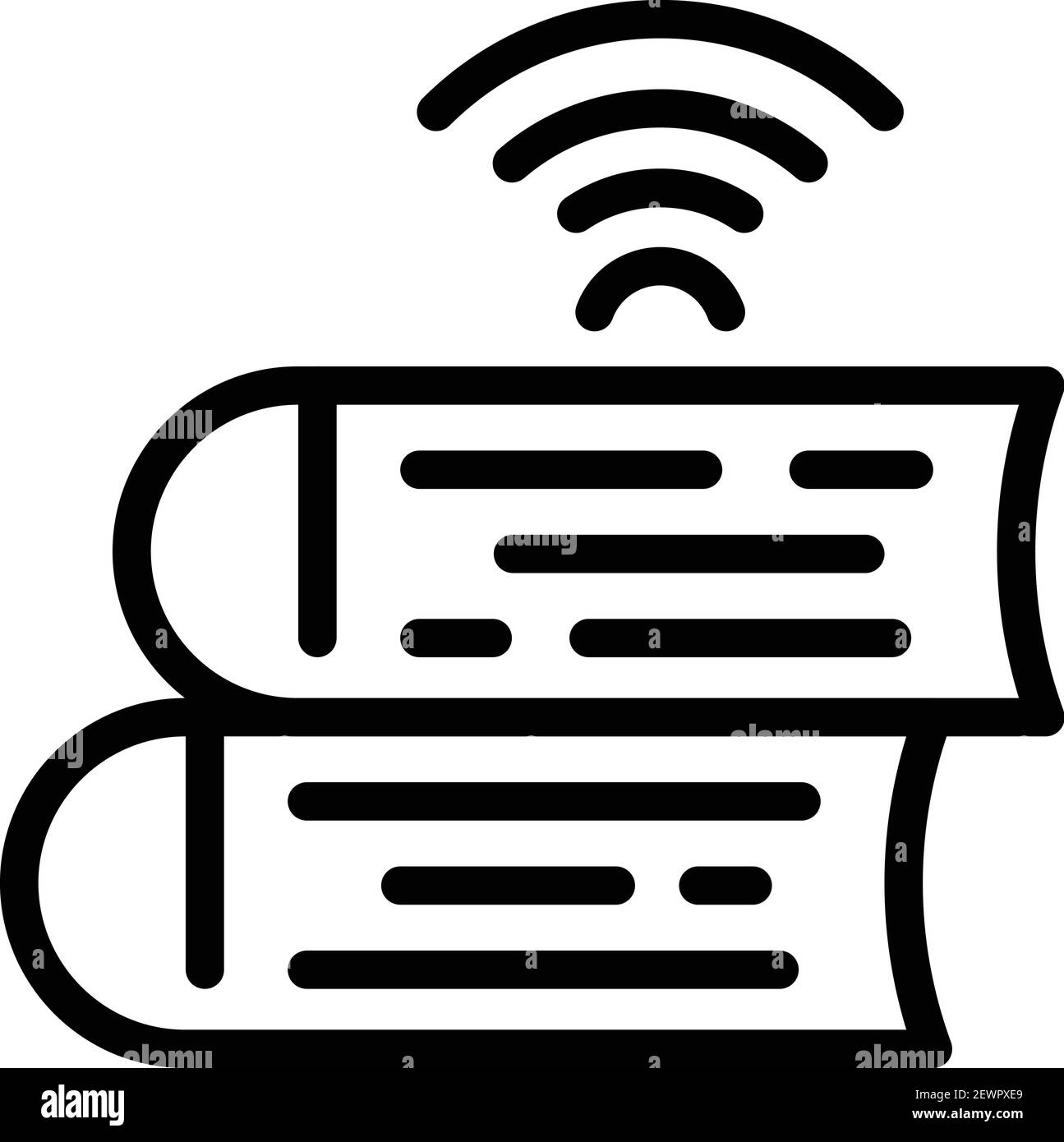 Wireless catalogs icon. Outline wireless catalogs vector icon for web design isolated on white background Stock Vector