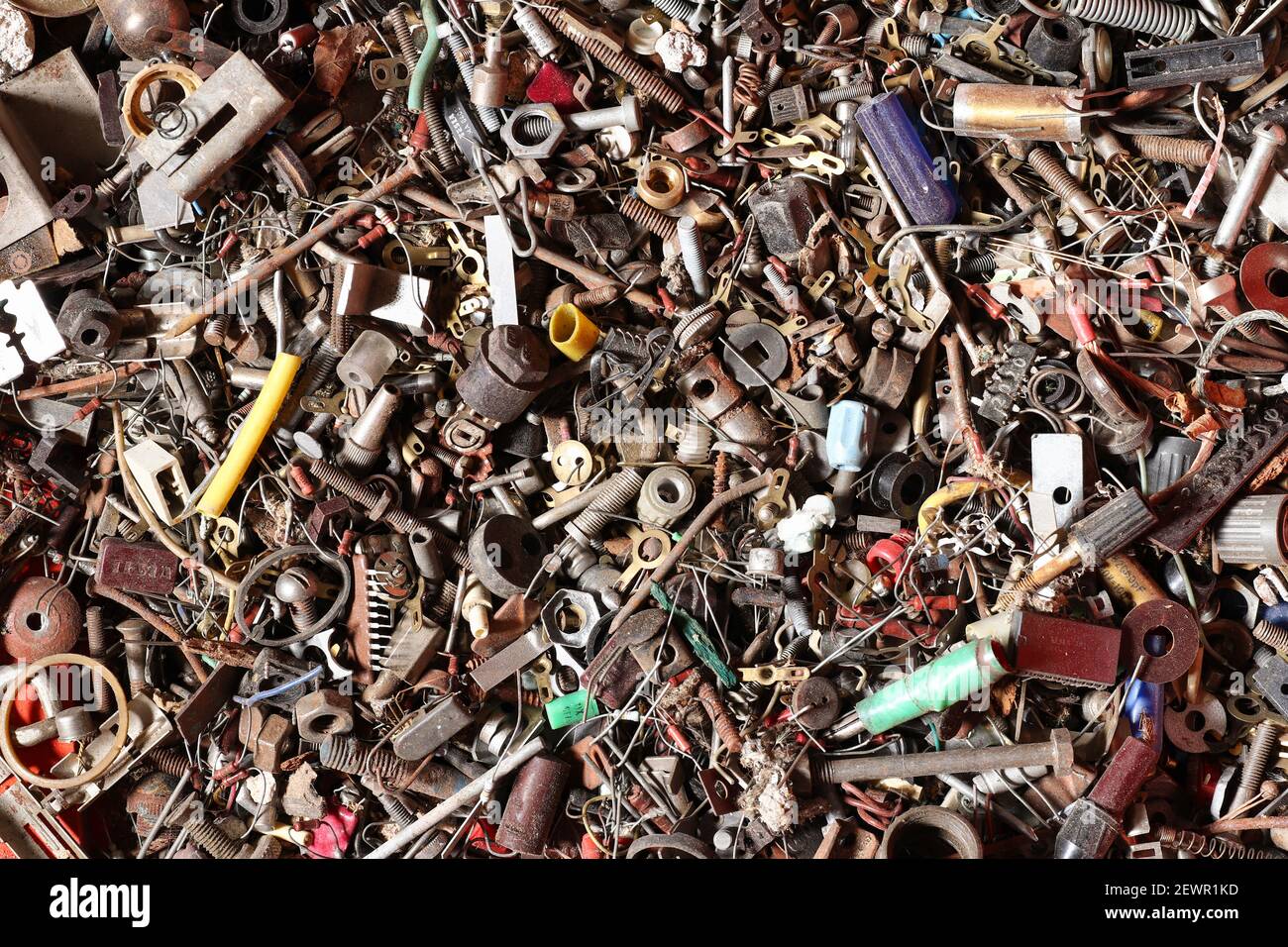 Various components and material - garbage and sweepings Stock Photo