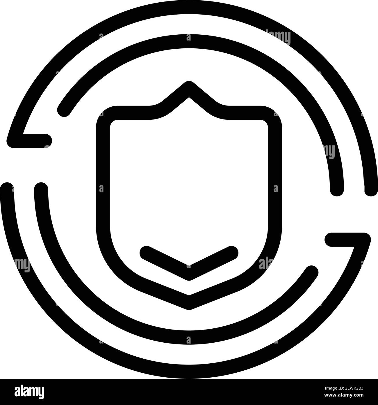 Shield protection icon. Outline shield protection vector icon for web design isolated on white