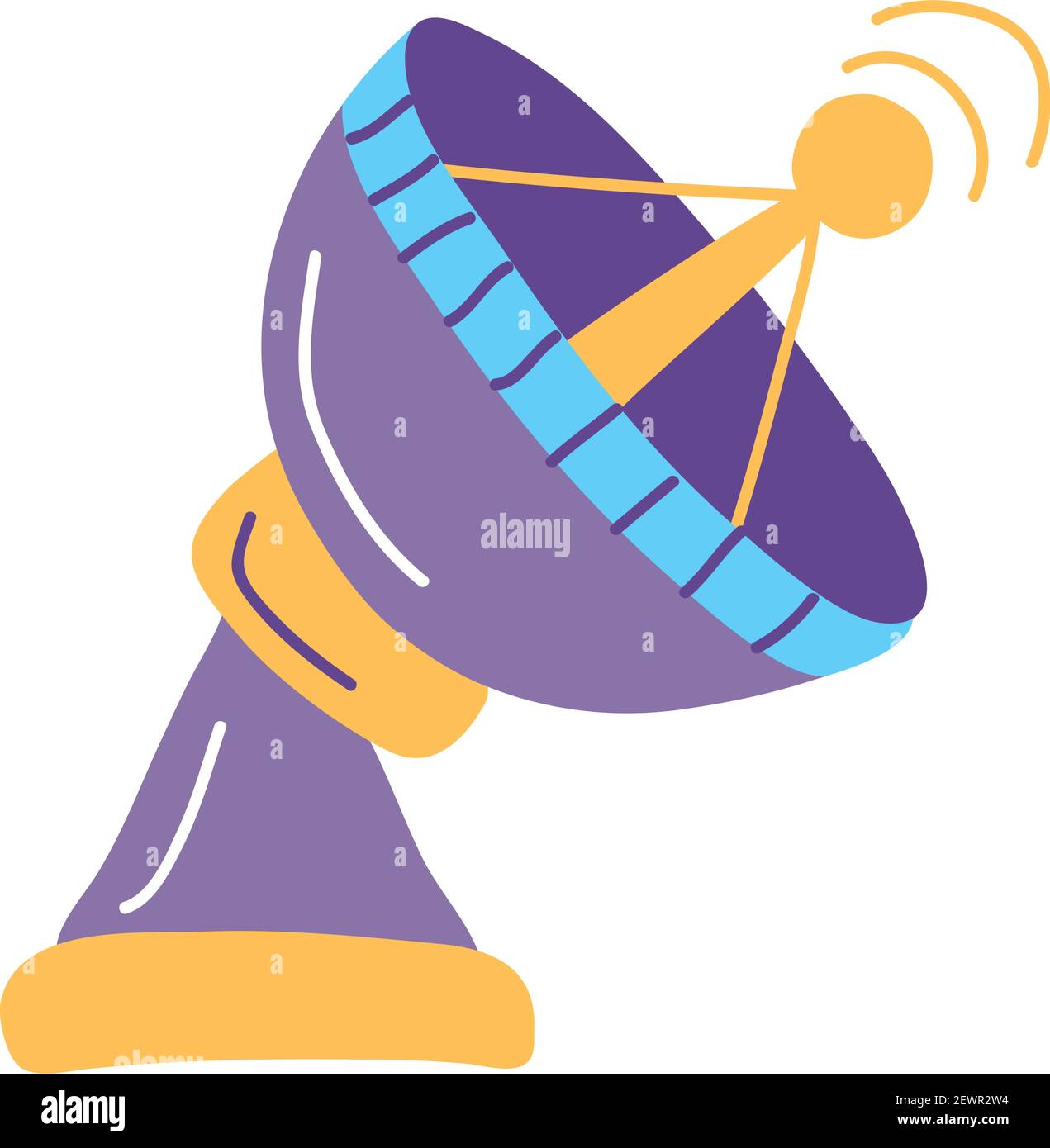 cute antena satellite space icon Stock Vector