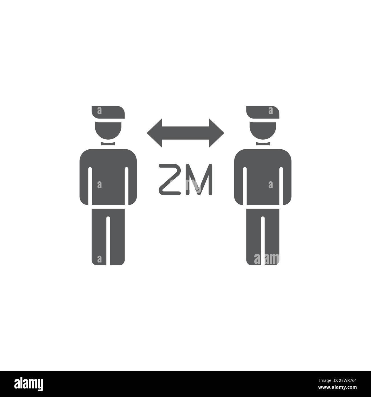 social distancing icon, color, line, outline vector sign, linear style ...
