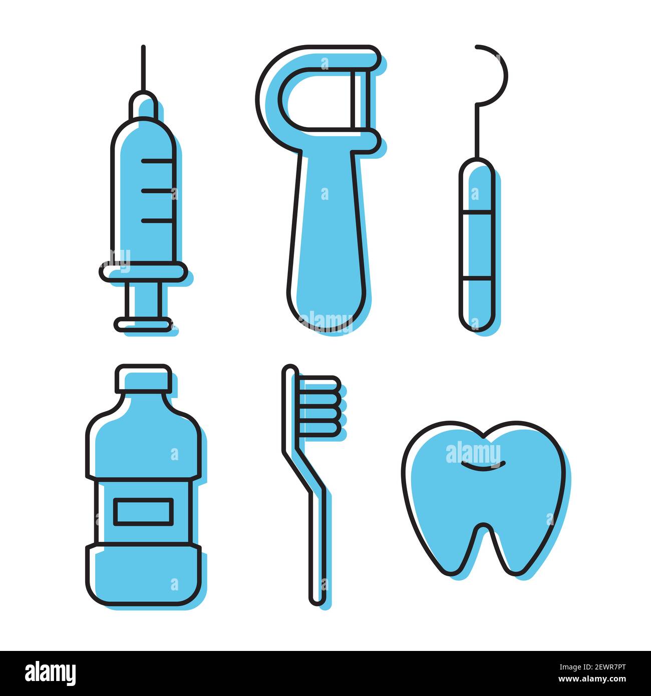 Set Tooth whitening concept, Mouthwash plastic bottle and Dental ...