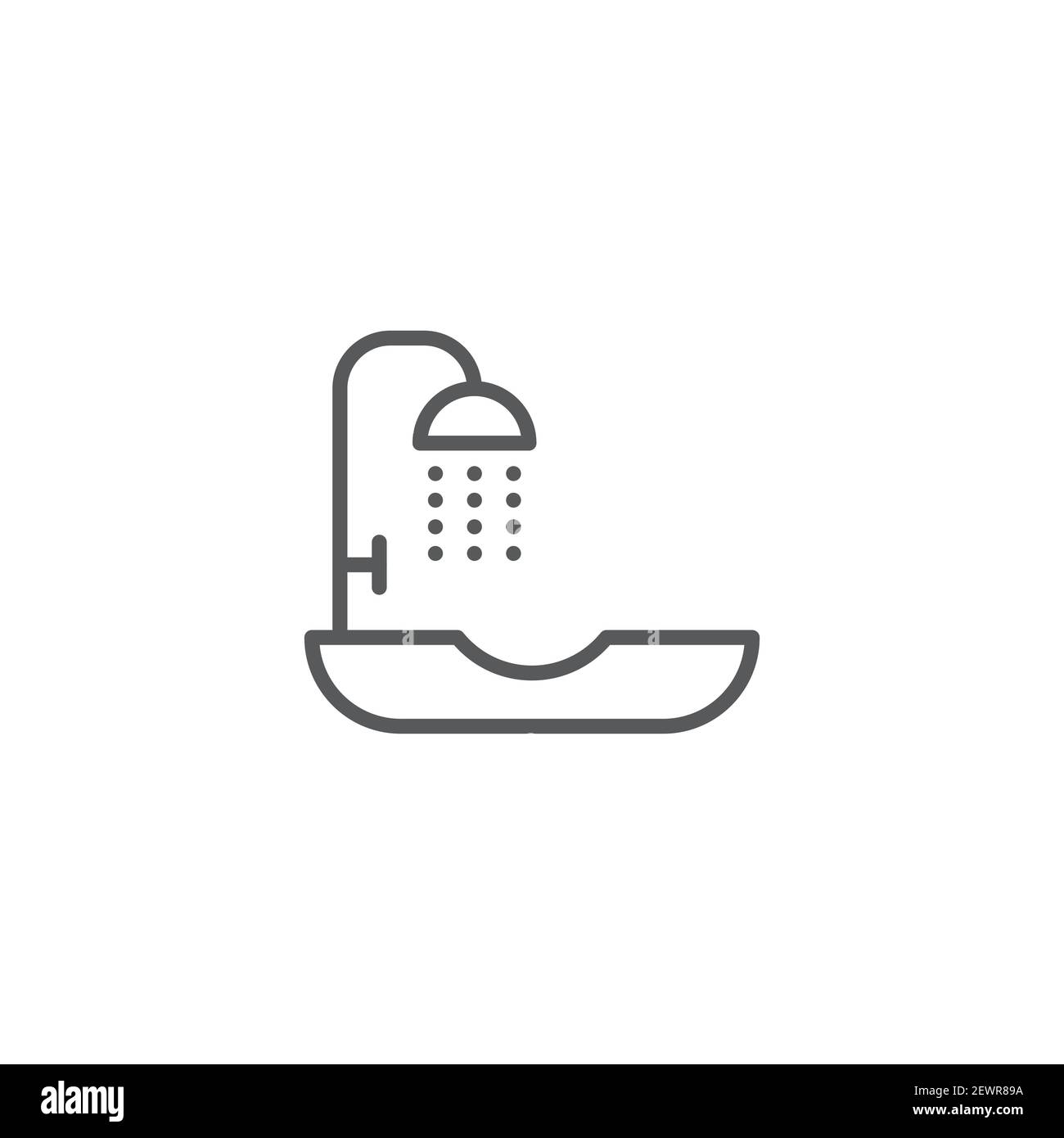 Sink unit icon, color, line, outline vector sign, linear style ...
