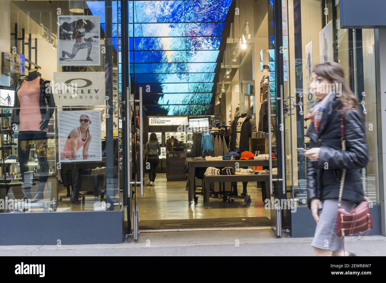 The Oakley store selling sunglasses and other sports apparel on Fifth  Avenue in New York on Thursday, February 4, 2016. Oakley is a brand of the  Luxottica Group SpA, the world's largest