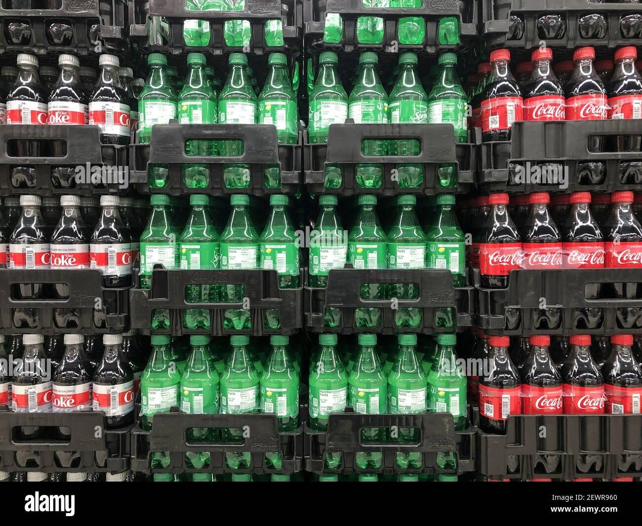 Indianapolis Circa February 2021 Coca Cola, Diet Coke and Sprite on