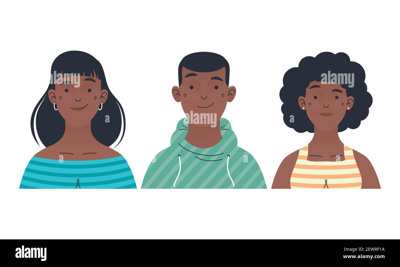 afro people group avatars characters Stock Vector Image & Art - Alamy