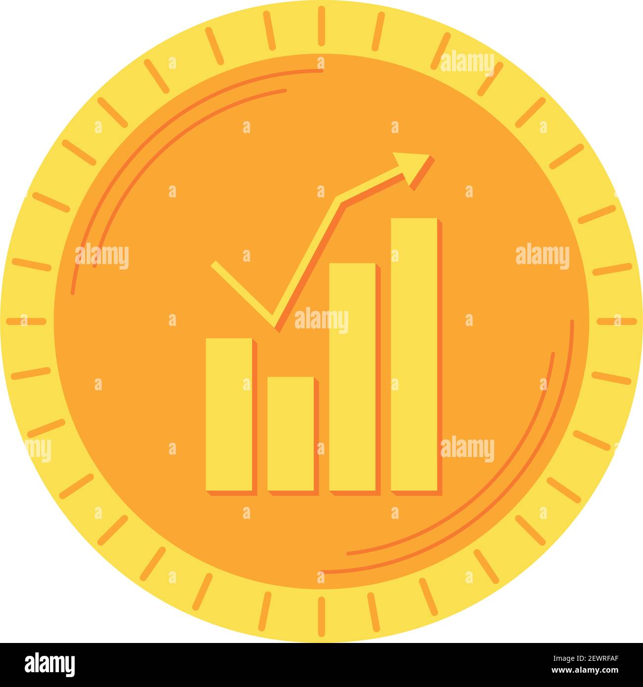 coin money and statistics arrow icon Stock Vector Image & Art - Alamy