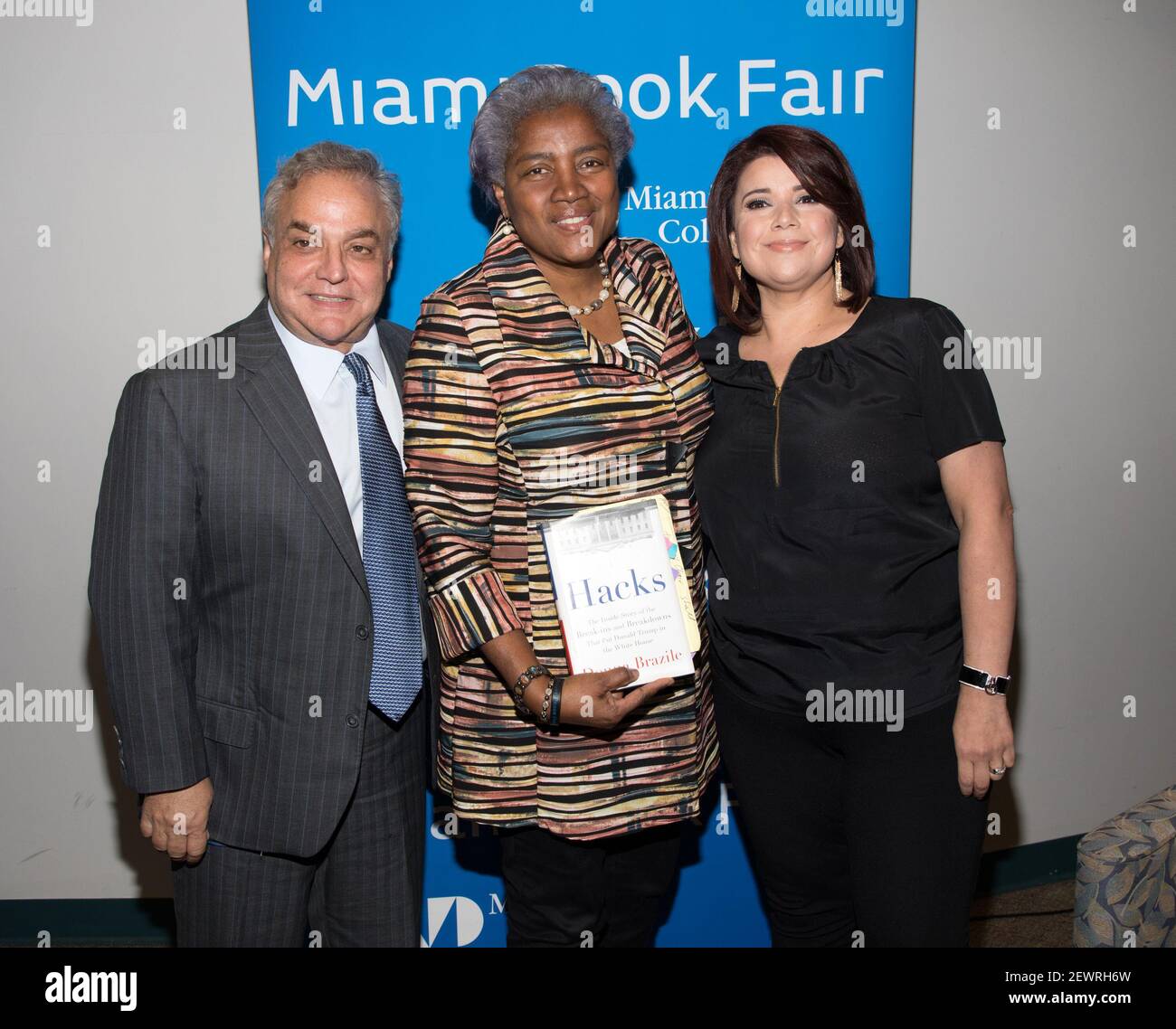 MIAMI, FL - NOVEMBER 15: Lee Schrager, Donna Brazile and Ana Navarro are  seen backstage during An Evening With Donna Brazile in conversation with  Ana Navarro on the fourth day of The