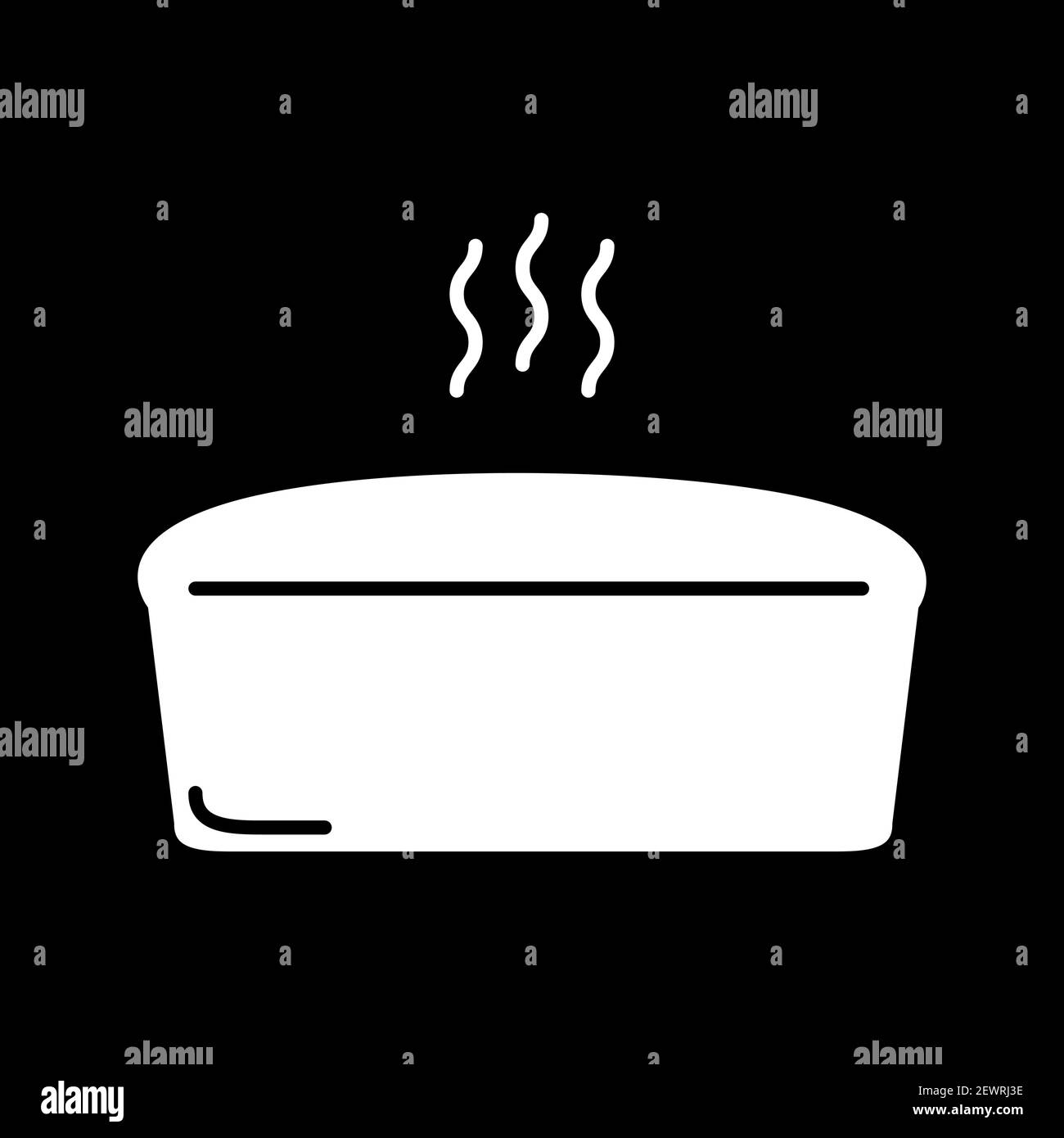 Hot bread loaf dark mode glyph icon Stock Vector