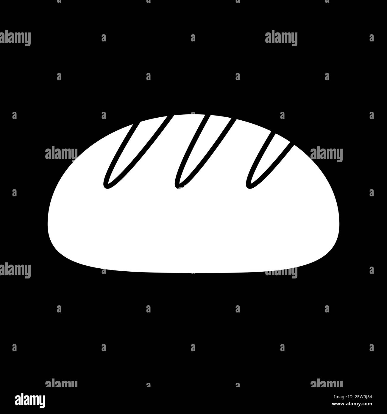 Bread dark mode glyph icon Stock Vector
