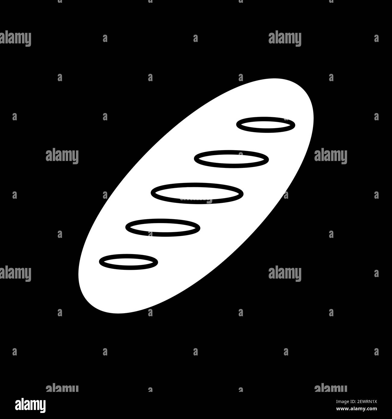 Bread loaf dark mode glyph icon Stock Vector