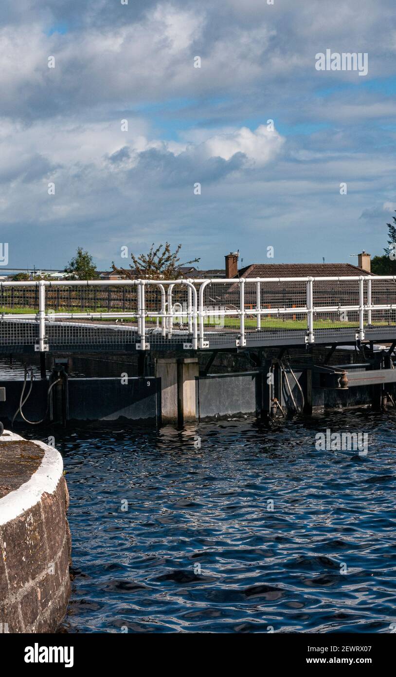 Inverness, Scotland, UK – Locks on the Caledonian Canal near the Muirtown Basin Stock Photo