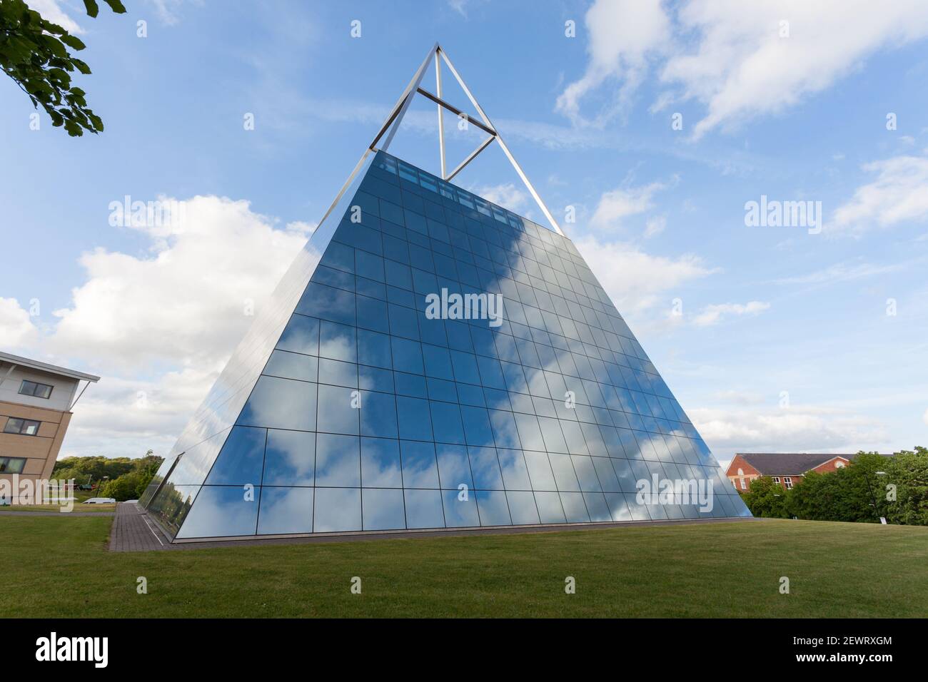The Inspire Pyramid at Hornbeam Park, Harrogate - a glass pyramid shaped office building Stock Photo