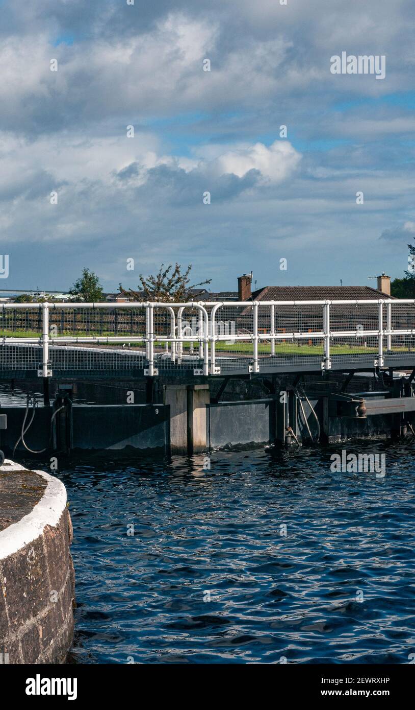 Inverness, Scotland, UK – Locks on the Caledonian Canal near the Muirtown Basin Stock Photo