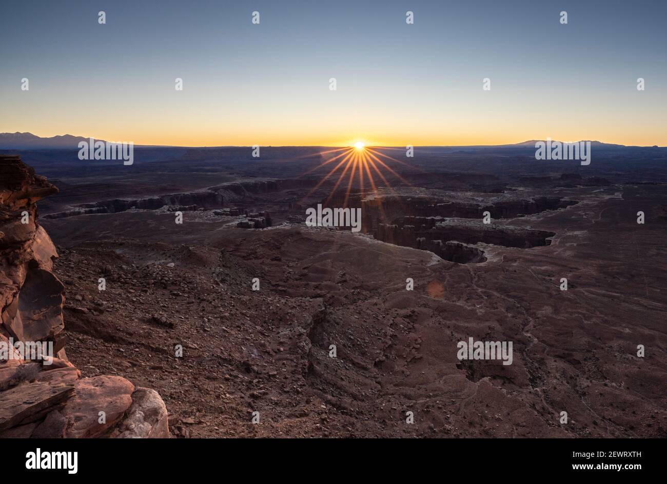 Sunrise at Grand View Point, Canyonlands National Park, Utah, United States of America, North America Stock Photo
