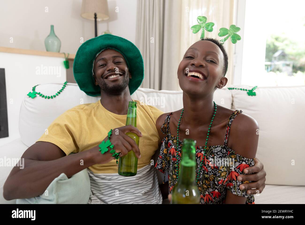 laughing african american couple 