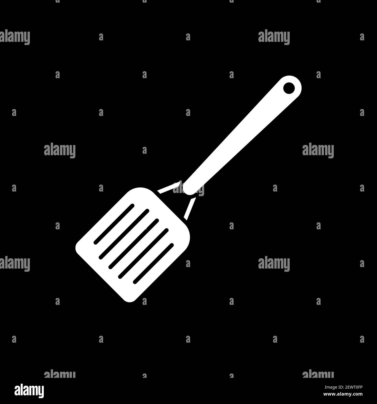 Spatula dark mode glyph icon Stock Vector