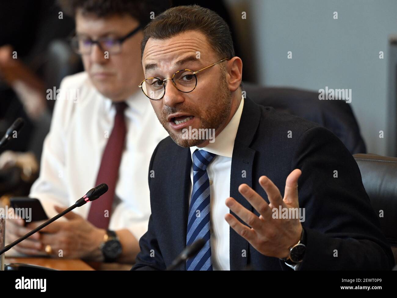 PS' Jean-Charles Luperto pictured during a plenary session of Walloon  parliament, at the Walloon parliament in Namur, Wednesday 03 March 2021.  BELGA P Stock Photo - Alamy