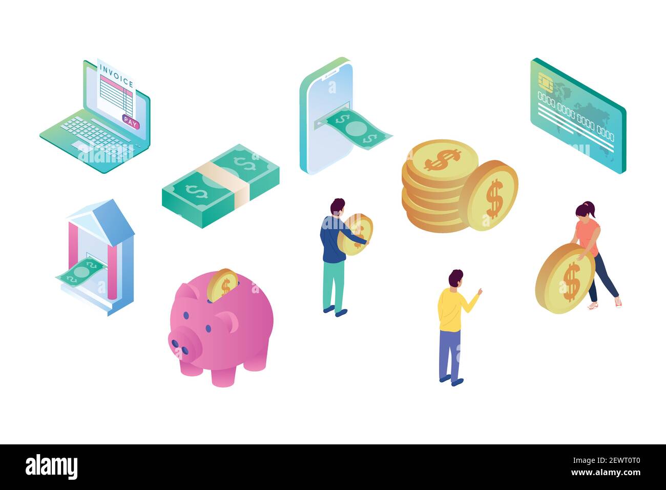 online bank ten set icons Stock Vector Image & Art - Alamy