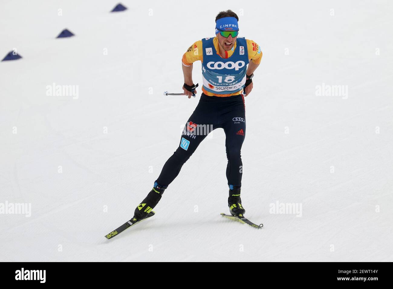 Oberstdorf, Germany. 03rd Mar, 2021. Nordic skiing: World Championships, cross-country - 15 km freestyle, men. Jonas Dobler from Germany in action. Credit: Karl-Josef Hildenbrand/dpa/Alamy Live News Stock Photo