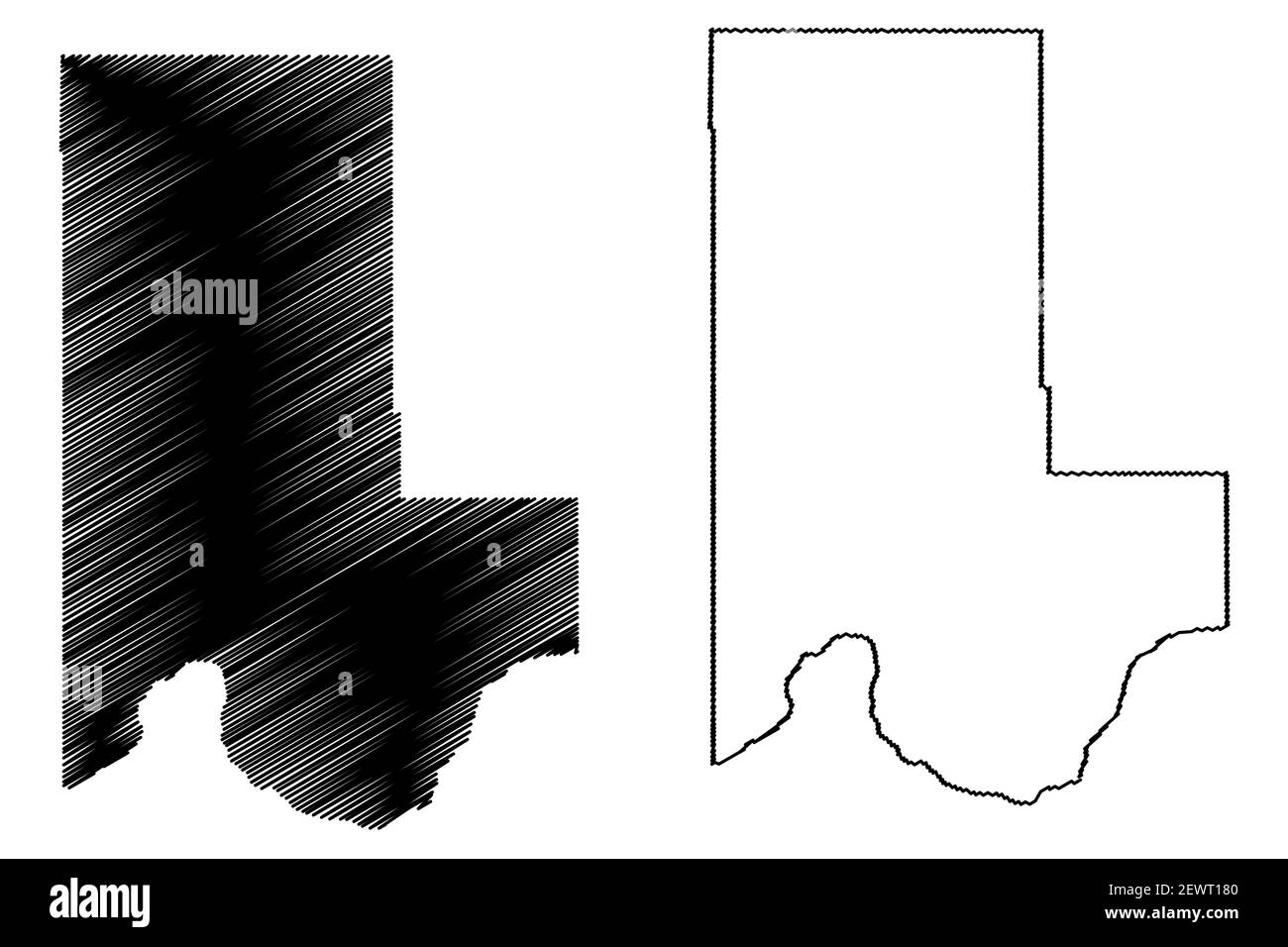 Ellis County, Oklahoma State (U.S. county, United States of America, USA, U.S., US) map vector illustration, scribble sketch Ellis map Stock Vector