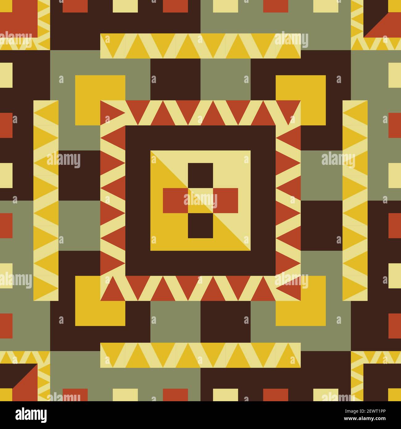 Seamless vector pattern square tile with brown and yellow colours ...