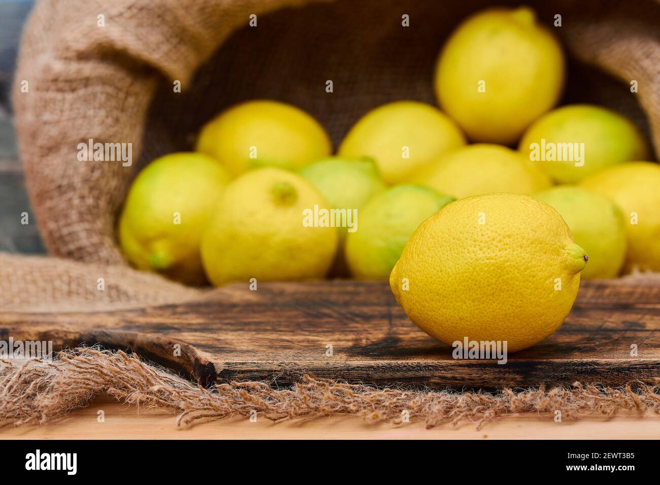 Fresh Lemons: A Burst of Citrus Sunshine Stock Photo