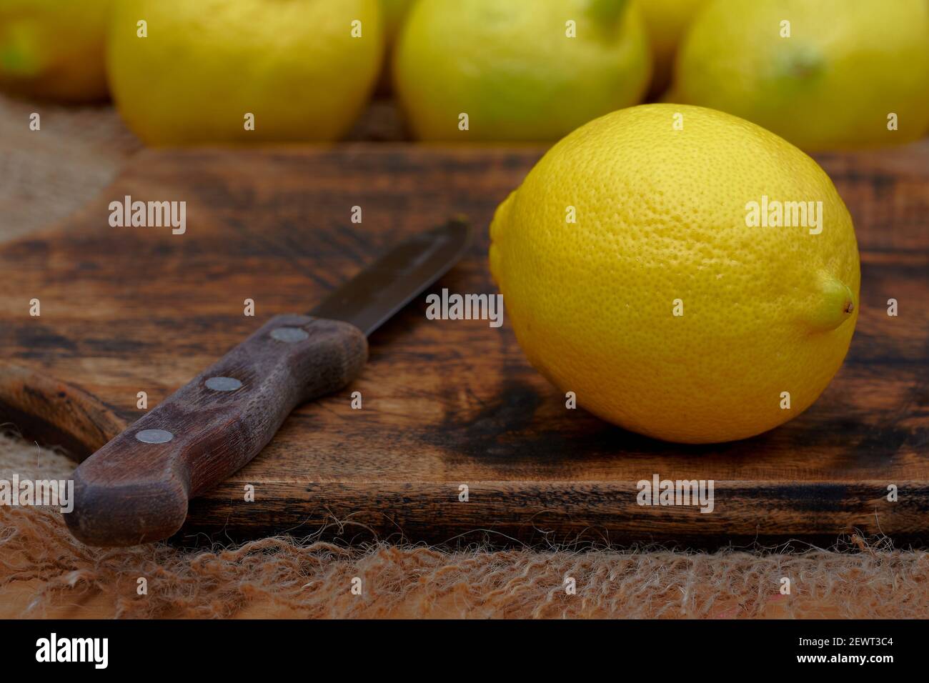 Fresh Lemons: A Burst of Citrus Sunshine Stock Photo