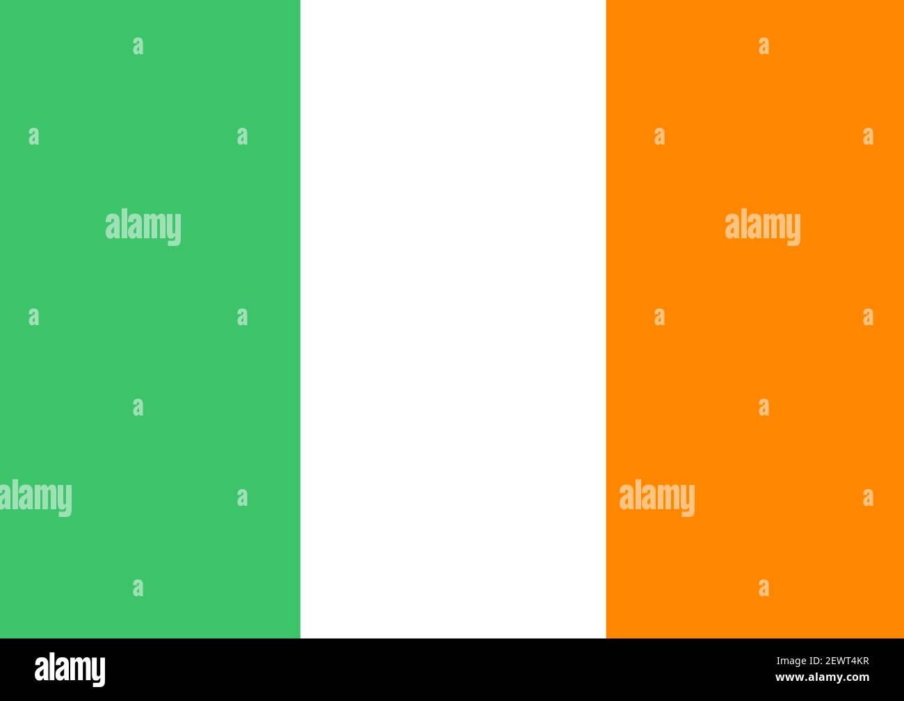 Irish Tricolour Horizontal Stripes Green Orange and White Irish