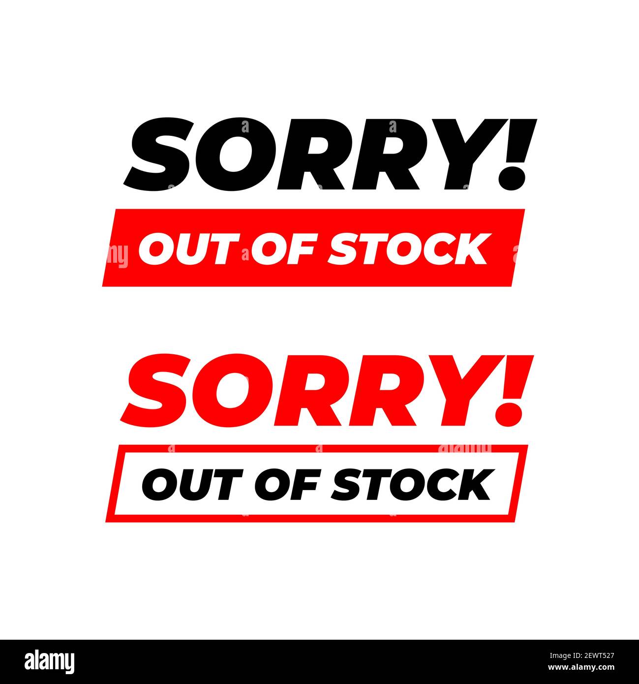 Sorry out of stock sign. Stock Vector