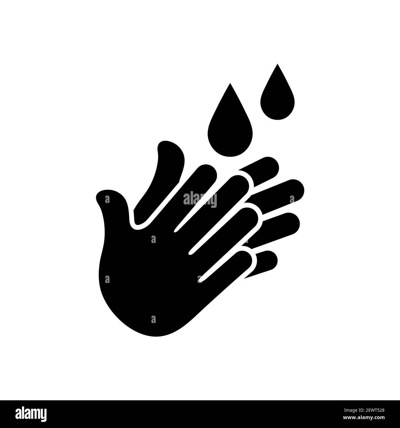 Hand wash flat icon symbol. Stock Vector