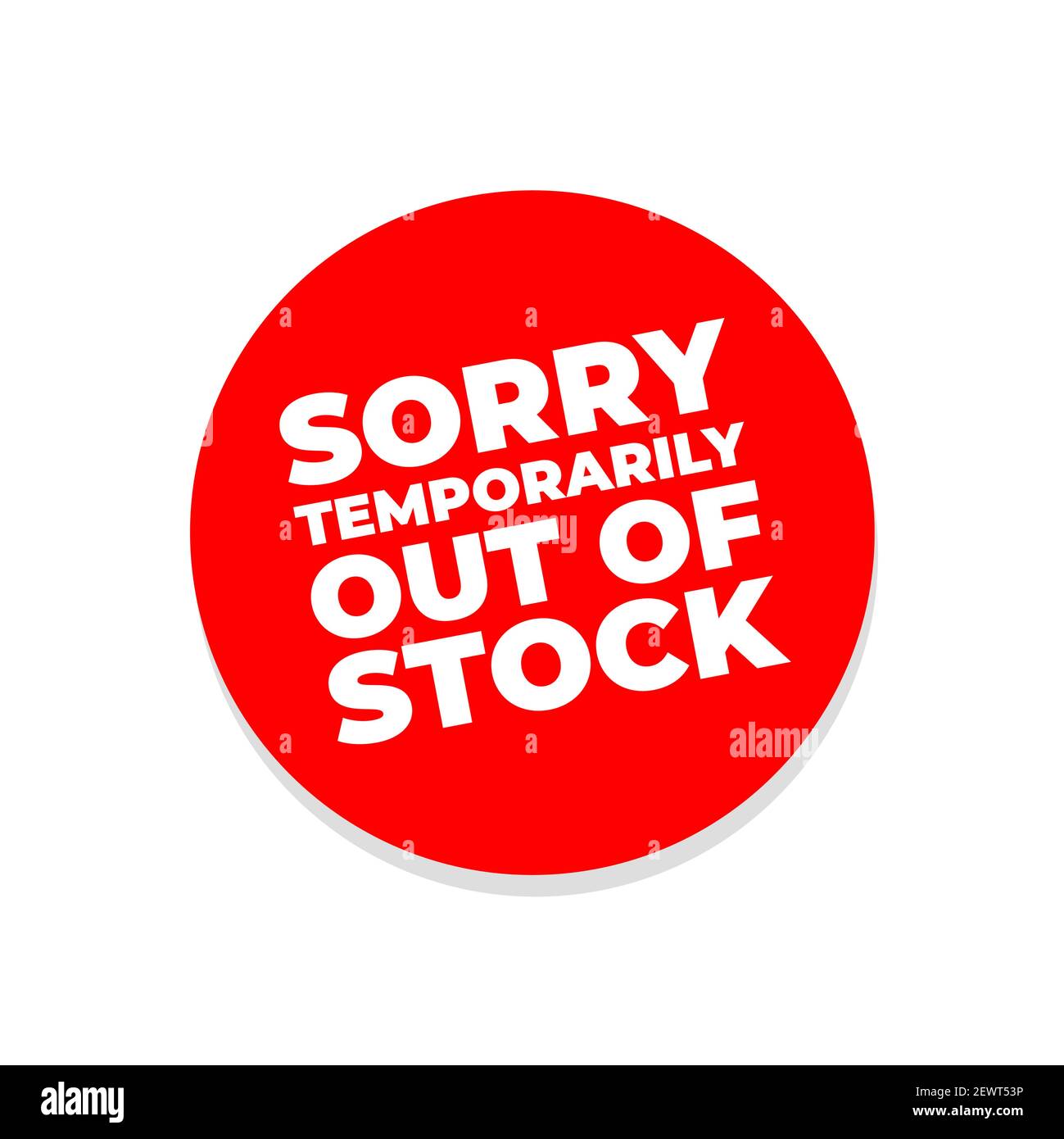 Sorry temporarily out of stock sign. Stock Vector