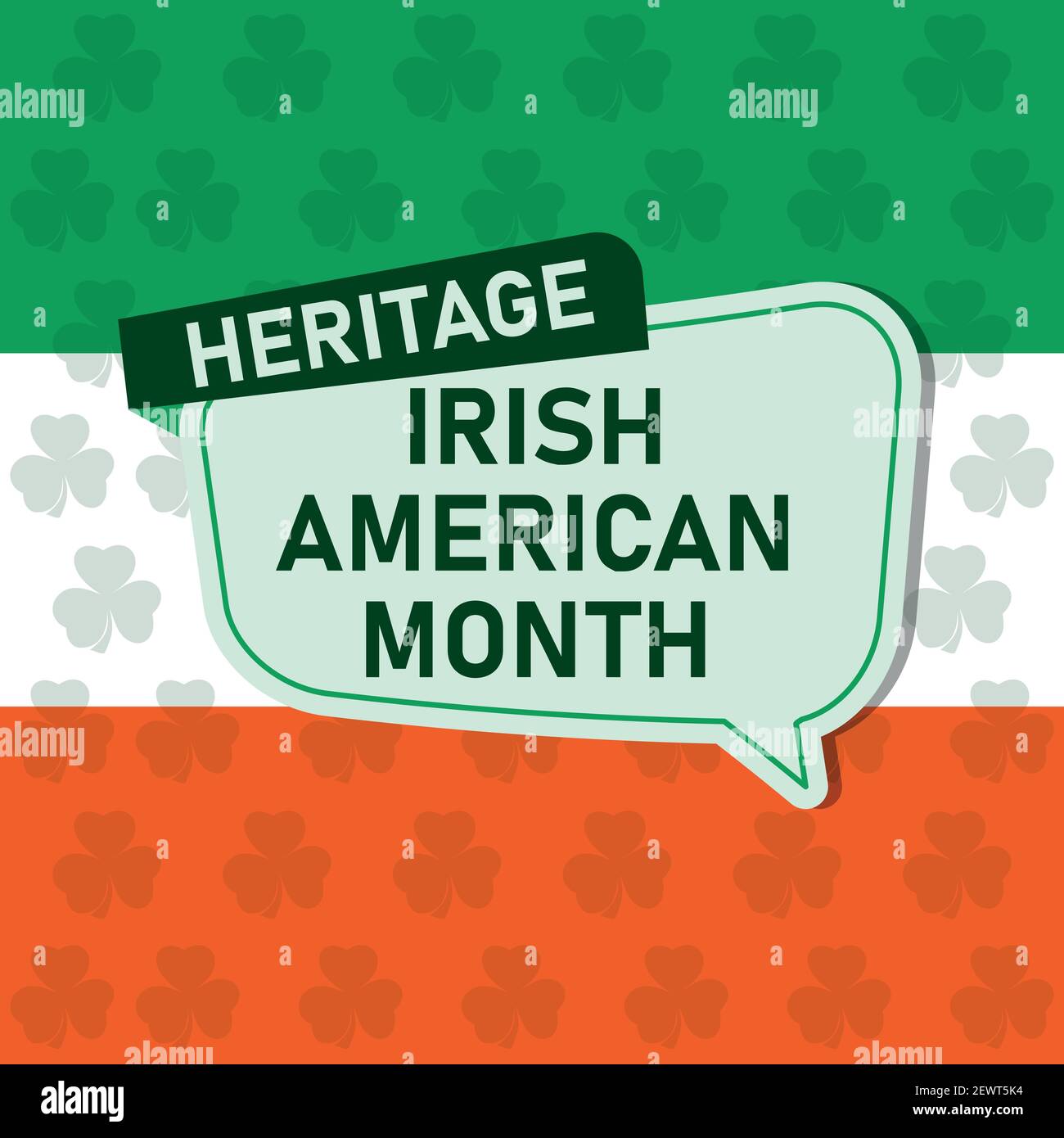 Irish-American Heritage Month. Annual celebrated all March in the United States to honor achievements and contributions of Irish immigrants to the Stock Vector