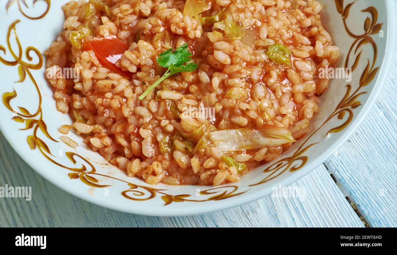 Lachanorizo Cabbage rice, simple Greek dish Stock Photo Alamy
