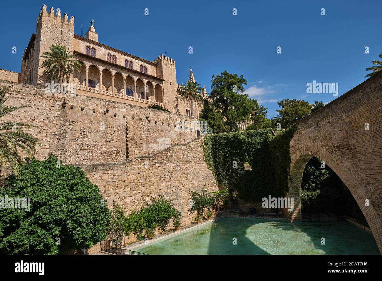 Royal Palace of La Almudaina, Palma de Mallorca Stock Photo