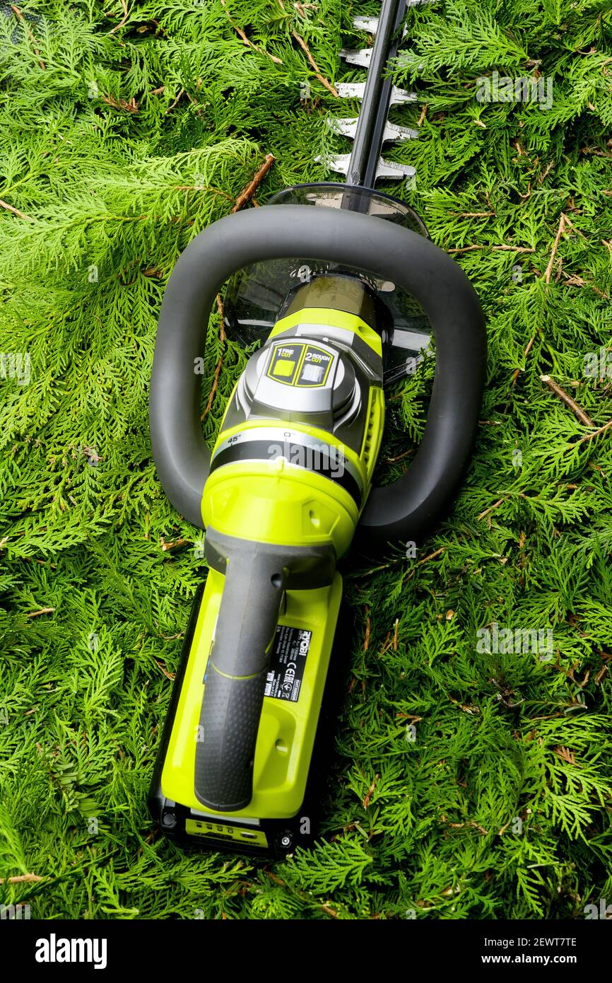 Gardening tool hedge trimmer, Bron, France Stock Photo Alamy