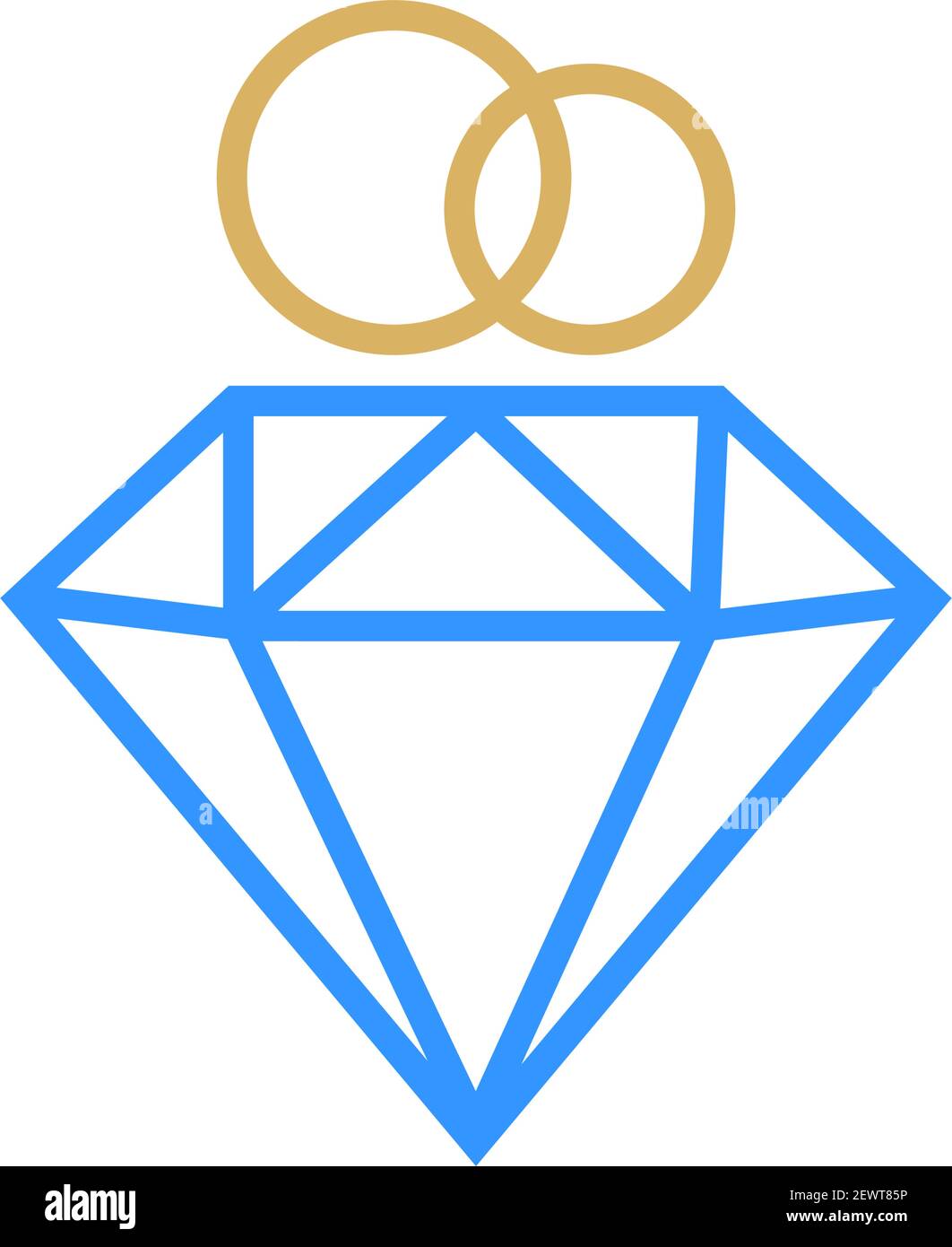 Diamond ring logo design. Wedding ring with brilliant vector design Stock Vector