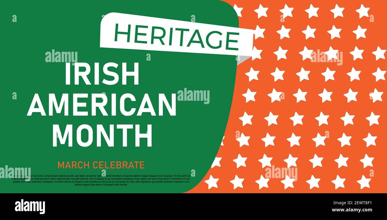 Irish-American Heritage Month. Annual celebrated all March in the United States to honor achievements and contributions of Irish immigrants to the Stock Vector