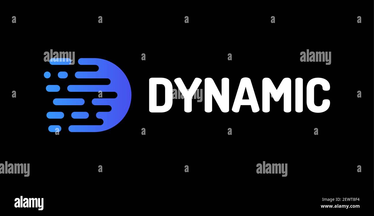 D letter with movement and shift logo. Motion Speed Line Letter D ...